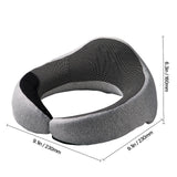 Travel Pillow, Double-Layered 3D Support Neck Pillow for Traveling, 360¡Ã Flexible Rotation Upgraded Memory Foam Travel Neck Pillow with Eye Mask, Earplugs, Earplug Case, Storage Bag(Black-Gray)
