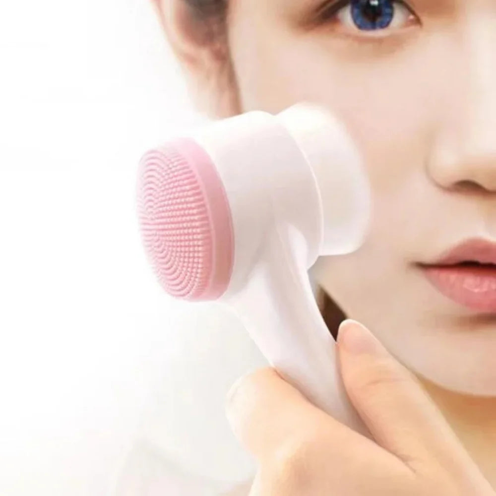 3D Silicone Facial Cleansing Brush – Double-Sided Face Scrubber