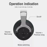 Wireless Bluetooth 5.1 Headphones over Ear LED Headset Stereo Noise Cancelling