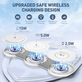 Wireless Charger for Iphone, 3 in 1 Charging Station for Iphone Devices, 15W Fast Wireless Charger Stand for Iphone 16 15 14 13 12 Pro Max, Charging Pad for Airpods 3/2/Pro, Iwatch 9/8/7/6/SE/5/4