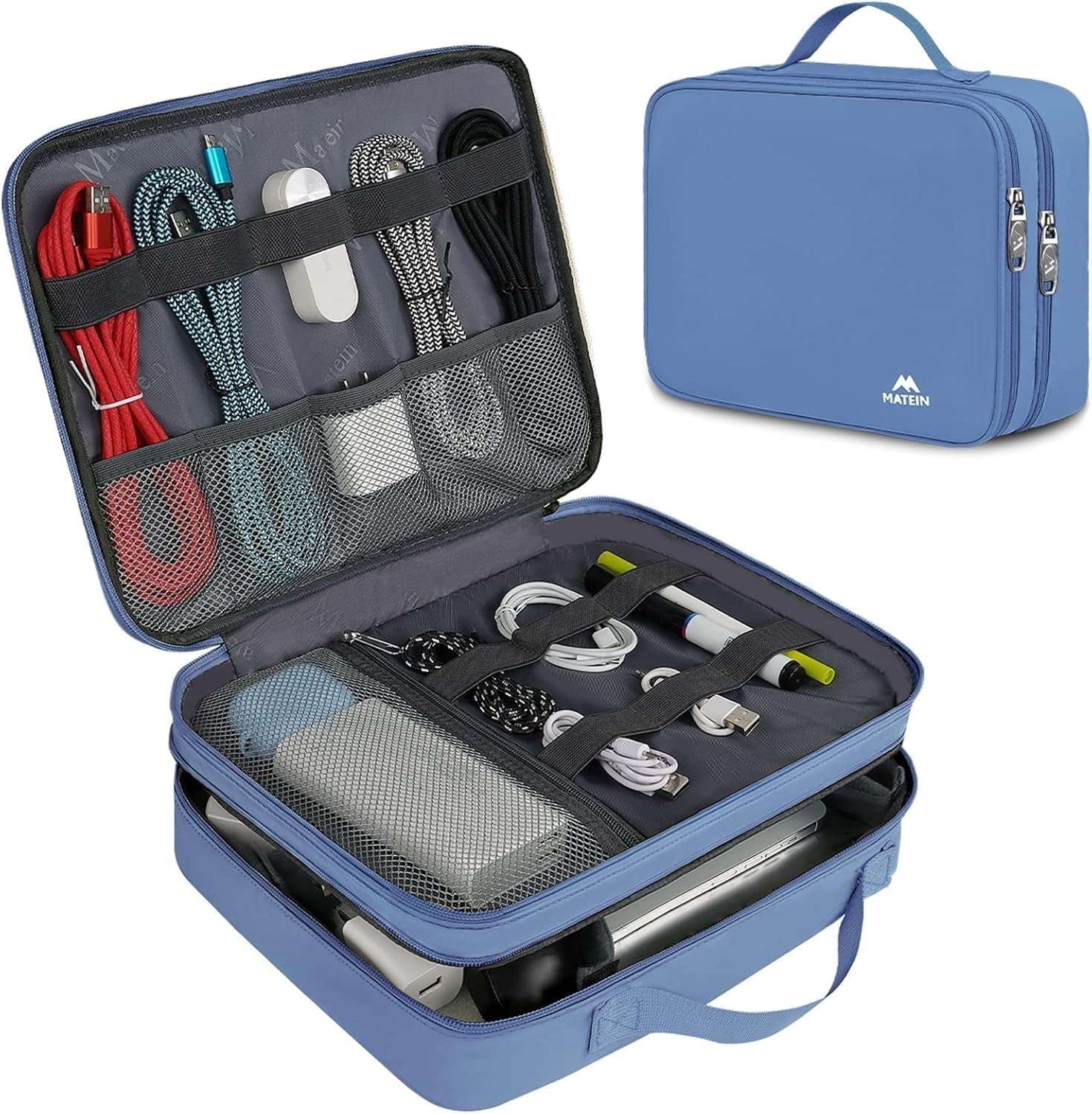 Electronics Organizer Travel Case, Cable Organizer Bag, Black
