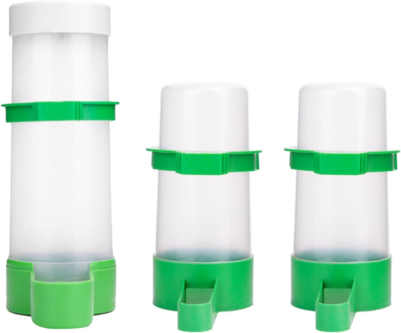 Bird Feeder, Bird Water Dispenser for Cage, 2PCS Automatic Bird Water Feeder with 1PCS Food Feeder for Cage Pet Parrot Budgie Lovebirds Cockatiel (2Pcs 90Ml + 1Pcs 150Ml)
