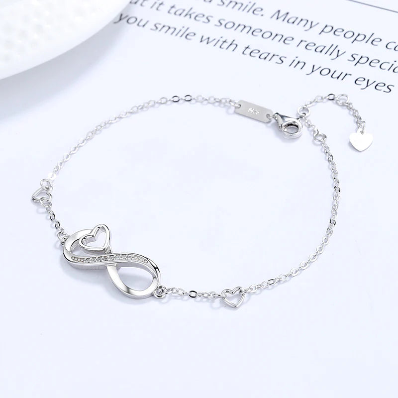 Heart Chain Bracelet for Women — 18K Gold Plated, Infinite Heart Link, Gift-Ready