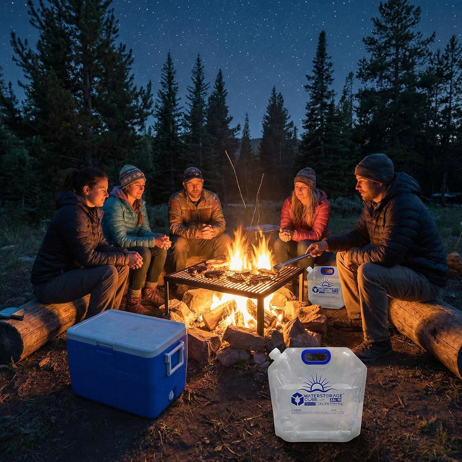 Premium Collapsible Water Container Bags 1.3 Gal (4-Pack)