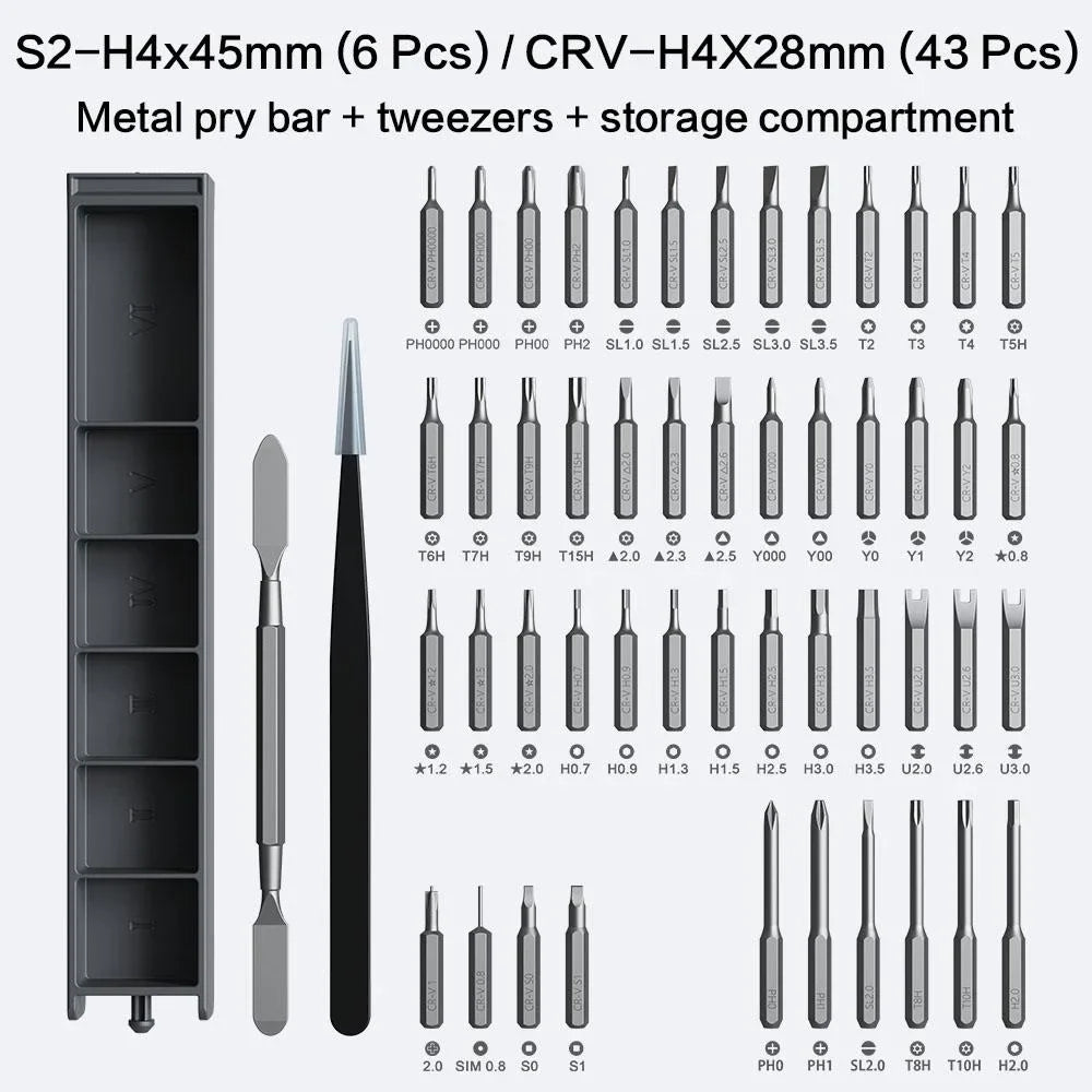 50 in 1 Precision Cordless Electric Screwdriver Set USB Rechargeable Mini Power Drill with LED Light for Iphone Phone Watch Repair Electronic Device DIY Fixing Hardware Hand Tools Systems