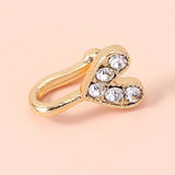 Gold Rhinestone Nose Ring, Mini Crown Rhinestone Nose Ring, Piercing Crown Nose Clip