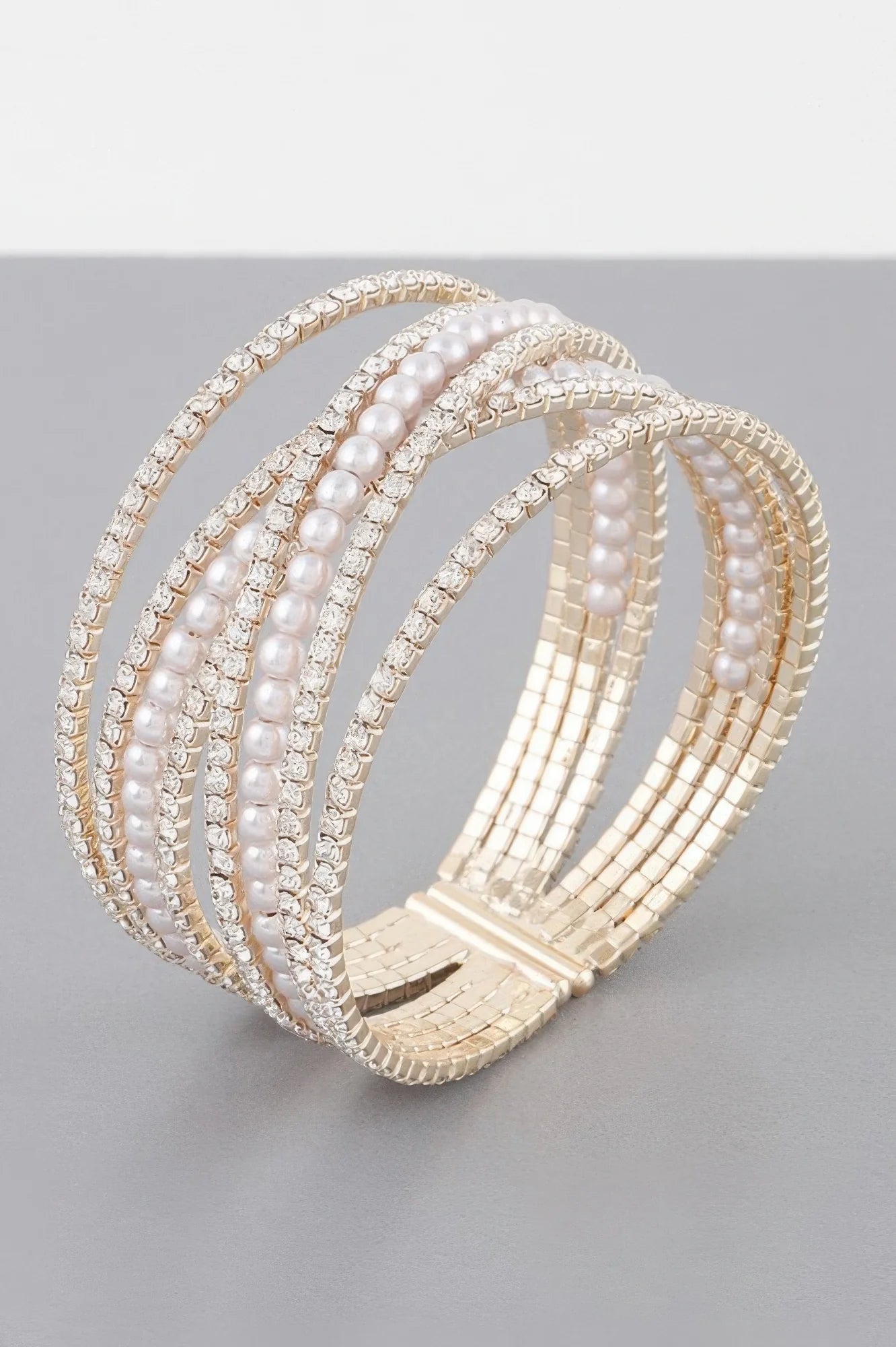 Multi Cross Jewel Cuff Bracelet