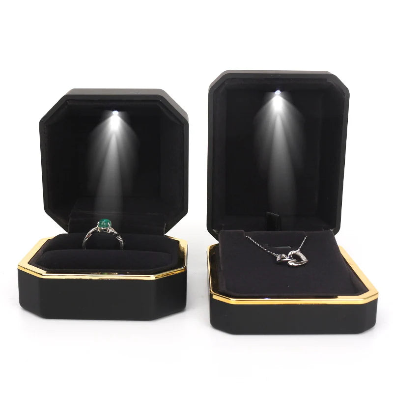 High End LED Light Jewelry Box, Illuminated Proposal Ring Box, Jewelry Bracelet Box, Pendant Necklace Packaging Jewelry Box