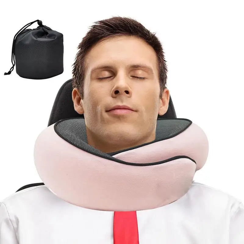 Memory Foam Neck Support Pillow with Head Cushion for Camping and Travel
