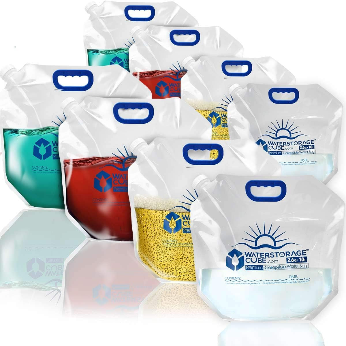 Premium Collapsible Water Container Bags 1.3 Gal (4-Pack)