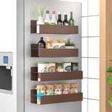 Metal Magnetic Spice Rack for Refrigerator Black, 4 Pack