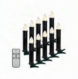 Flameless LED Taper Candles with Clips, 4” Battery Operated Window Candles with Remote Timer Mini LED Chandelier Candlesticks for Home Decor Wedding Church Party & Tree Lighting,6 Pack,Beige
