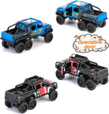 Pick-Up Trucks Open Door Die Cast Metal Toy Cars Pull Back 4 Pack