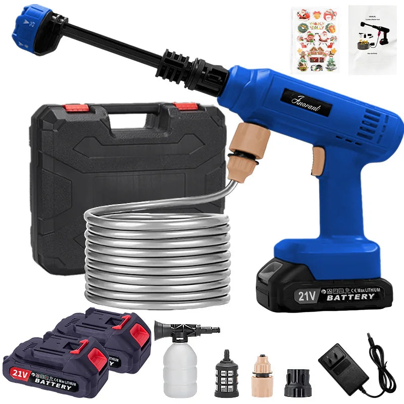 Electric Cordless High Pressure Car Wash Gun Washer Supplies Spray Cleaner Car Wash Cleaning for Car, Truck, Boat & More