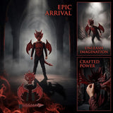 3 Pcs Dragon Costume, Red Halloween Dragon Costume with 3D Wings, Face Cover & Tail for Cosplay Parties