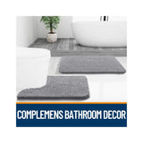 Bathroom Rugs 30X20, Extra Soft Absorbent Chenille Bath Rugs, Rubber Backing Quick Dry, Machine Washable Bath Mats for Bathroom Floor, Tub and Shower, Home Decor Accessories, Grey