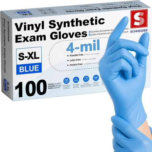 Medical Nitrile/Vinyl Blend Exam Gloves, Black Disposable | Latex&Powder Free, Food Safe, Cleaning, Exam, Cooking, Food Prep, BBQ, Comfortable Fit, Ambidextrous, Unisex