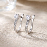 Moissanite Hoop Earrings for Women — 925 Sterling Silver, CZ, Hypoallergenic