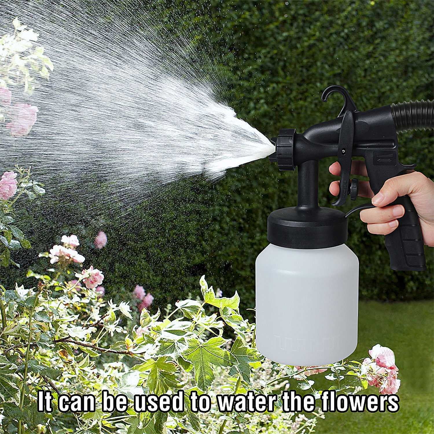 800ML Paint Spray Painter for Spring 650W Paint Sprayer Machine 800ML per Min Output Oil Primer Water Sprayer with 3 Spraying Patterns Motor Strap Detachable Container Home Garden Decoration