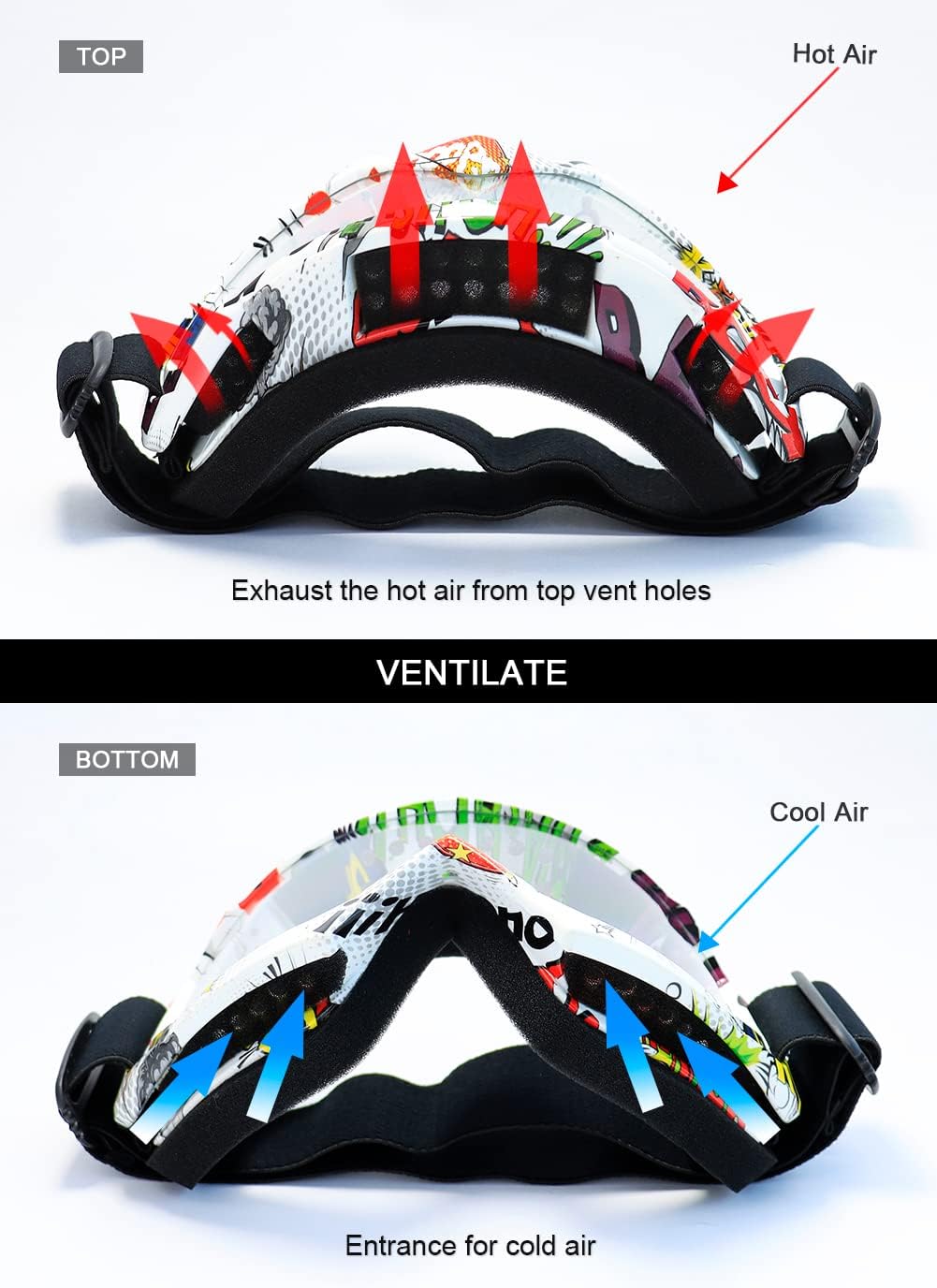 Dirt Bike ATV Goggles-Motorcycle Offroad Riding Helmet Motocross
