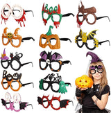 12 Pcs Halloween Glasses for Teens & Adults, Novelty Glitter Party Eyewear, Funny Photo Props & Favors