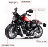 Toy Motorcycle, Pull Back Moto Bike Toy with Sound and Light