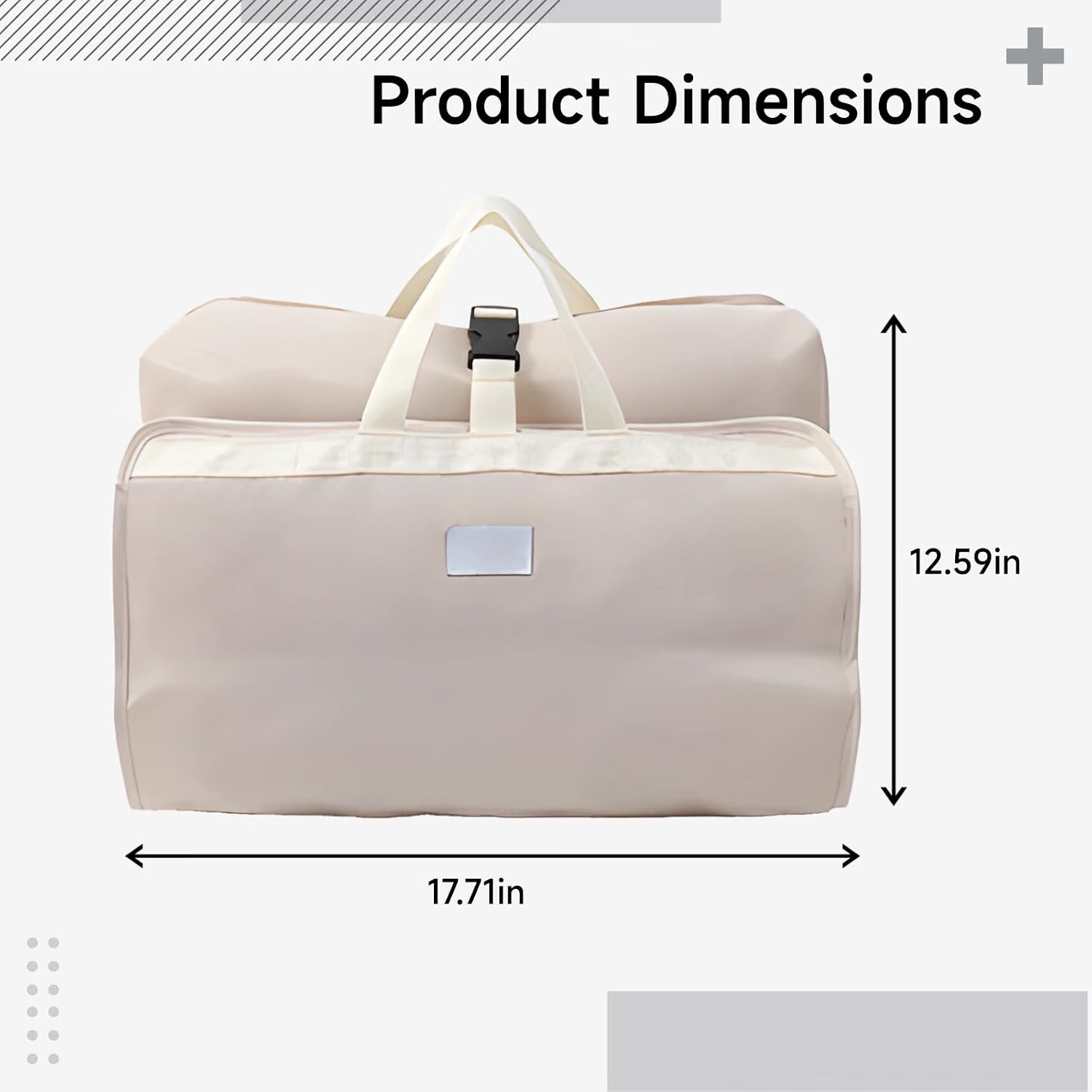 Beige Hanging Packing Cube, 7-Compartment Foldable Travel Organizer with Handbag Design