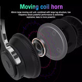 Wireless Bluetooth 5.1 Headphones over Ear LED Headset Stereo Noise Cancelling