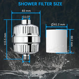 15-Stage High Output Shower Filter for Hard Water - Universal Chrome Water Softener Filter