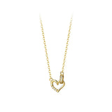Circle Heart Necklace for Women — 18K Gold Plated, Dainty Layering Necklace