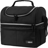 Insulated Lunch Bag for Men Women, Double Decker Leakproof, Teal Blue