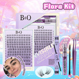 【Deals for You】Flora Natural C Curl Kit - 120Pcs 8-18Mm Eyelash Cluster DIY Springtok Lash Extensions at Home Makeup Cosmetic with Natural Lash Look