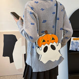 Halloween Shouder Bags Creative 3D Cartoon Pumpkin Ghost Design Cute Bags Women Cell Phone Purses Novelty Personalized Candy Crossbody Bags