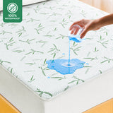 Lux Decor Waterproof Mattress Protector Twin - Premium Bamboo Viscose Twin Mattress Cover, Ultra-Soft Noiseless Cooling Mattress Pad Cover for Bed with 16” Deep Pocket Fitted Mattress Protector