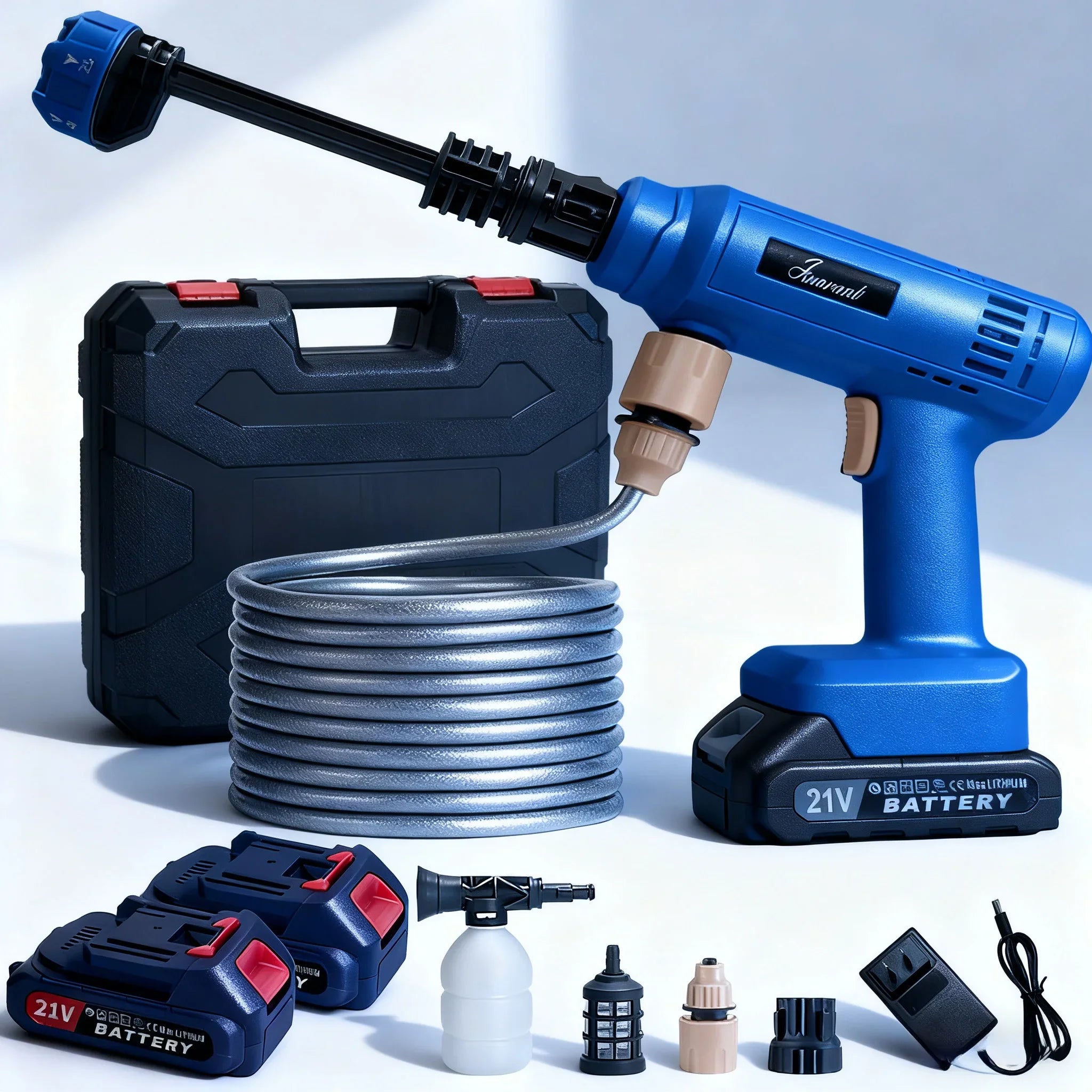 Electric Cordless High Pressure Car Wash Gun Washer Supplies Spray Cleaner Car Wash Cleaning for Car, Truck, Boat & More