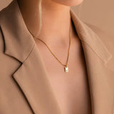 Initial Tag Necklace — 18K Gold Plated, Personalized