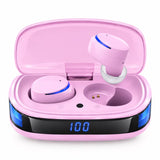 Wireless Earbuds Noise Cancelling, IPX8 in Ear Headphones, Deep Bass, 60H LED Case, Clear Calls, Touch Control for Sleep/Running