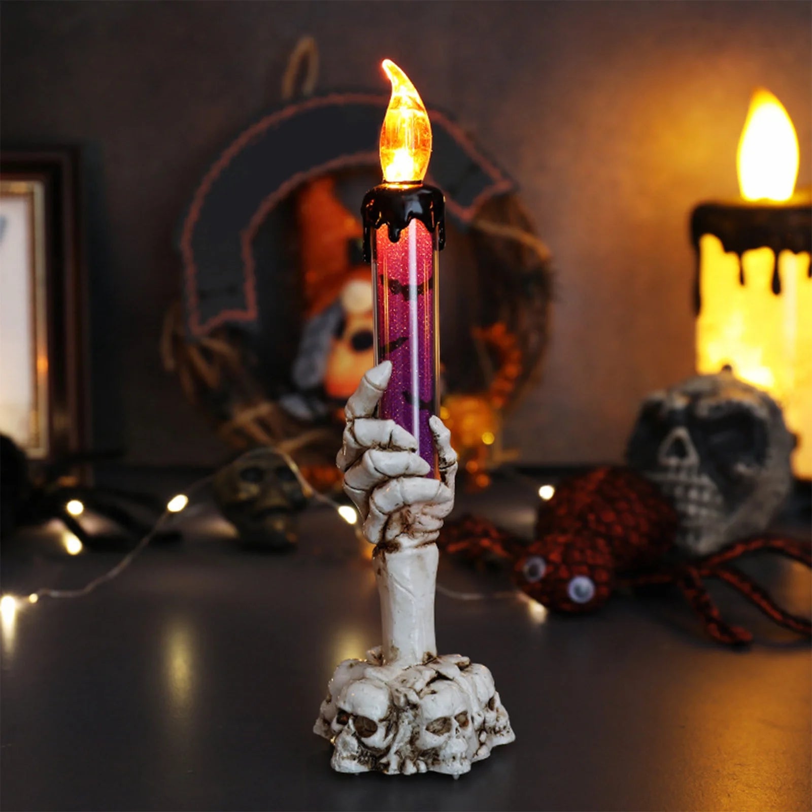 9.84Ft Halloween Pumpkin Lights String, Halloween 20 LED Candle Light Halloween Decoration Pum-Pkin Lantern Pumpkin Decorations