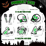 6Pcs Skull or 6Pcs Tomb or 5Pcs Black Cat Halloween Yard Sign Decorations Glow in the Dark for Haunted House Garden Yard and Scary Theme Party