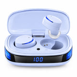 Wireless Earbuds Noise Cancelling, IPX8 in Ear Headphones, Deep Bass, 60H LED Case, Clear Calls, Touch Control for Sleep/Running