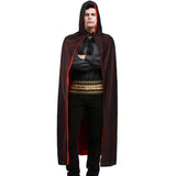 Vampire Cloak, Reversible Black & Red Halloween Hooded Cape for Men & Women