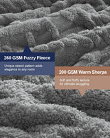 Cottonblue Weighted Blanket for Adults Queen Size 6.61 Pound, Soft Fluffy Sherpa Fleece Jacquard Weighted Blankets Throw 27"X40" for Sleep Relax, Fuzzy Warm Arch Heavy Blanket for Bed Couch, Gray