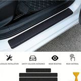Carbon Car Door Sills Protector, Car Door Threshold Protection, Automotive Door Entry Guard 4 Pcs Universal Rubber Scratch Resistant Exterior Accessories