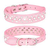 Pet Collars for Small Dogs, Pet Collars, Rhinestone PU Collars for Cats and Dogs, Adjustable to Prevent Pets from Being Lost