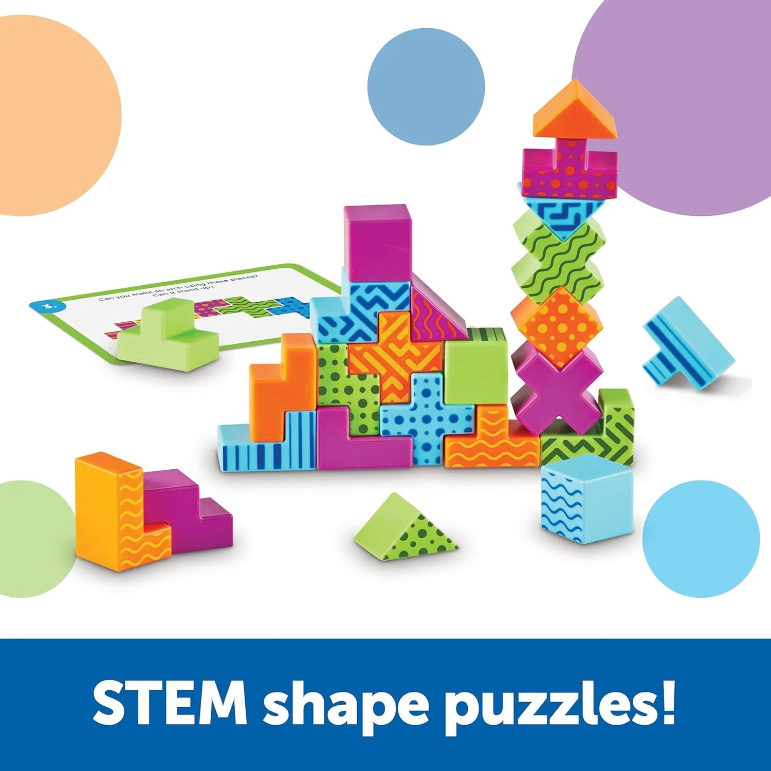 Explorers Brainometry - 3D Puzzle, Brain Games, Brainteaser, Building Logic Toys, Gifts for Boys and Girls, Fine Motor Skills , Pattern Blocks, Math Manipulatives