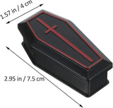 10Pcs Halloween Mini Coffin Box Fake Coffin Treat Boxes with Lid Black Mini Casket for Candy Jewelry Party Favors Kids Spooky Decorations 2.95X1.57In