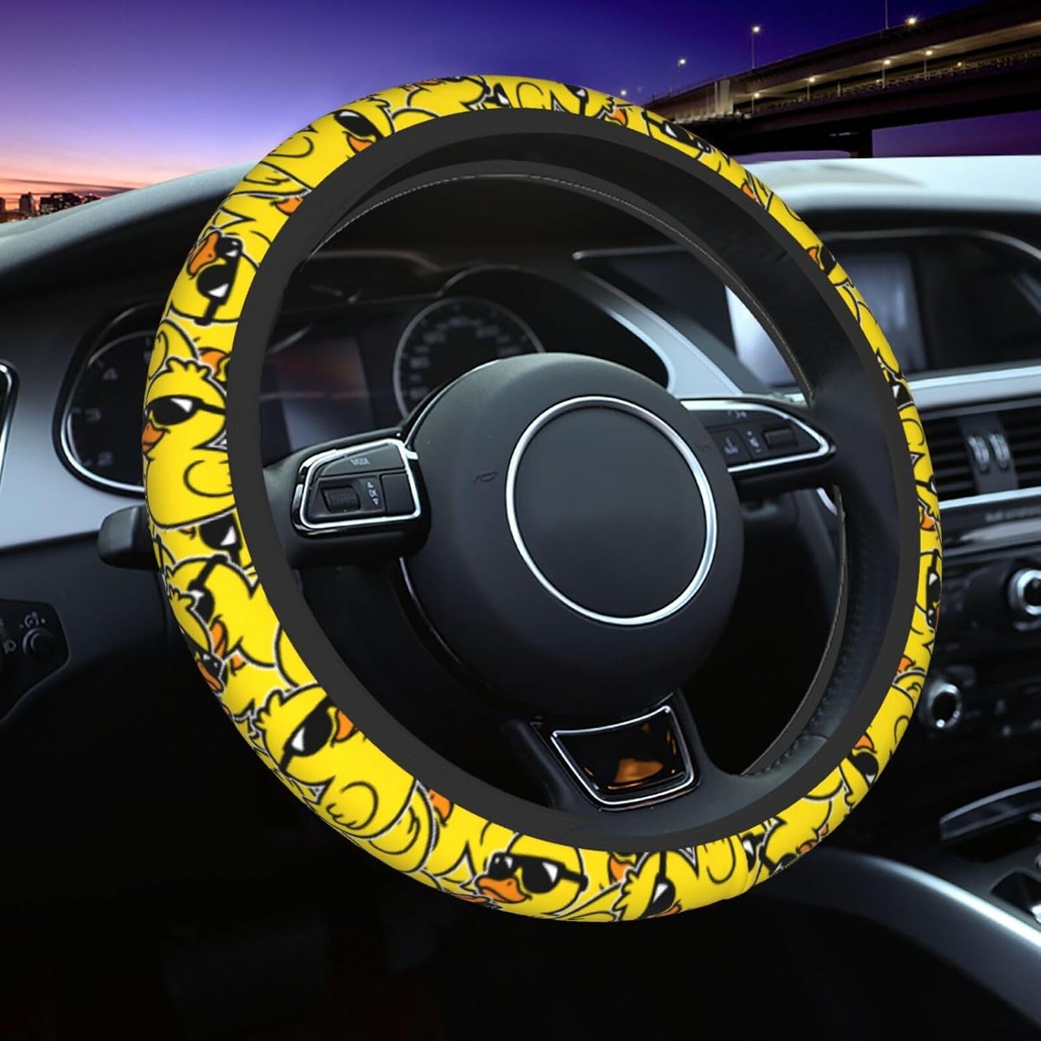 Leopard Steering Wheel Covers Non Slip Neoprene Steering Wheel Protector Cover Universal 15 Inch for Men Women