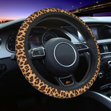 Leopard Steering Wheel Covers Non Slip Neoprene Steering Wheel Protector Cover Universal 15 Inch for Men Women