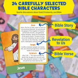 Guess Bilble Who Game for Kids, Who I Am Board Games, 2 Players Logic Deduction Christian Games with 24 Holy Bible Characters Cards, Classic Guessing Games for Families Night and Gifts