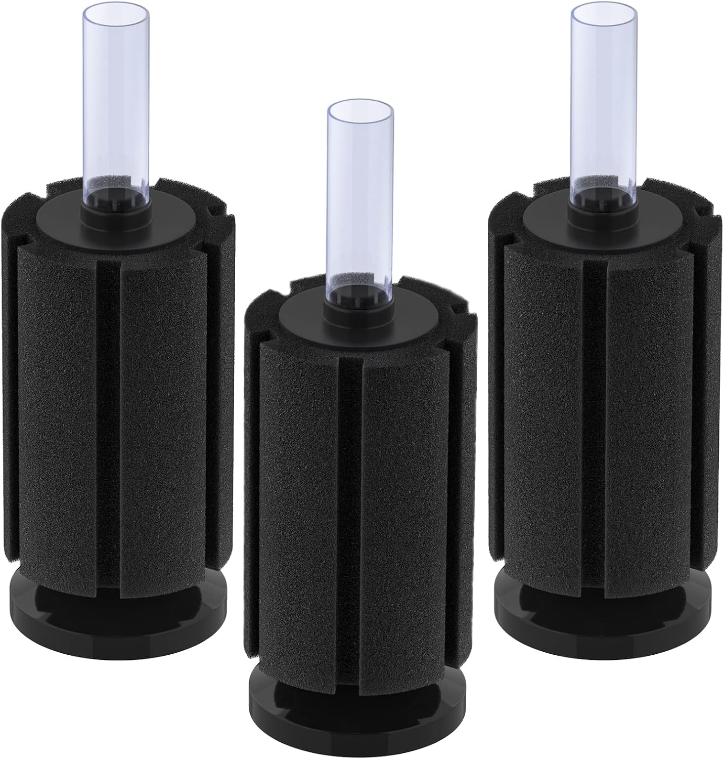 Aquarium Bio Sponge Filter Quiet Betta Fry Shrimp and Small Fish Foam Filter for Fish Tank up to 30 Gallons, 3 Pack